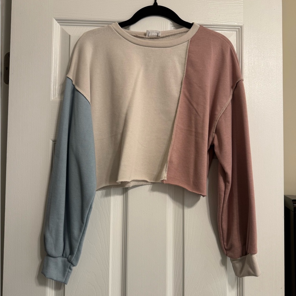 Colorblock Cropped Sweatshirt